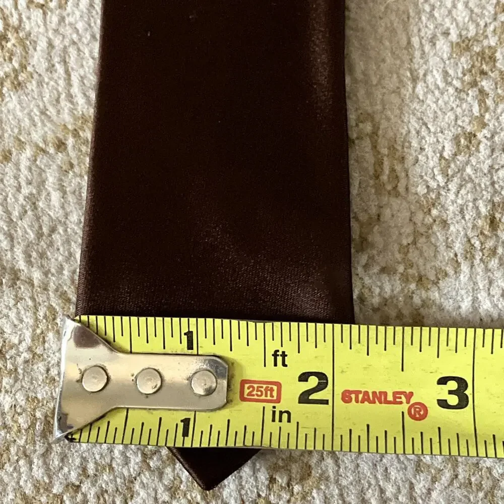 MCM Necktie Ultra Thin Tie Jazz Rat Pack Madmen Atomic Brown Kingpin 1960s vtg